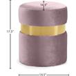 Meridian Furniture Hailey Contemporary Velvet Ottoman/Stool in Pink
