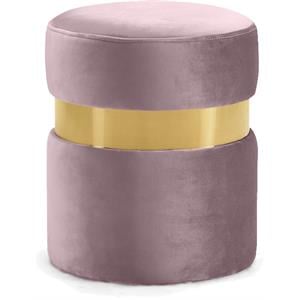 Meridian Furniture Hailey Contemporary Velvet Ottoman/Stool in Pink
