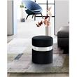 Meridian Furniture Hailey Contemporary Velvet Ottoman/Stool in Black