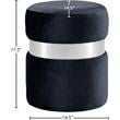 Meridian Furniture Hailey Contemporary Velvet Ottoman/Stool in Black