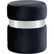 Meridian Furniture Hailey Contemporary Velvet Ottoman/Stool in Black