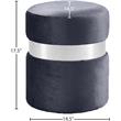 Meridian Furniture Hailey Contemporary Velvet Ottoman/Stool in Gray
