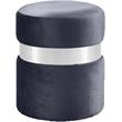 Meridian Furniture Hailey Contemporary Velvet Ottoman/Stool in Gray