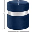 Meridian Furniture Hailey Contemporary Velvet Ottoman/Stool in Navy