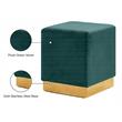 Meridian Furniture Jax Contemporary Velvet Ottoman/Stool in Green