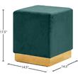 Meridian Furniture Jax Contemporary Velvet Ottoman/Stool in Green