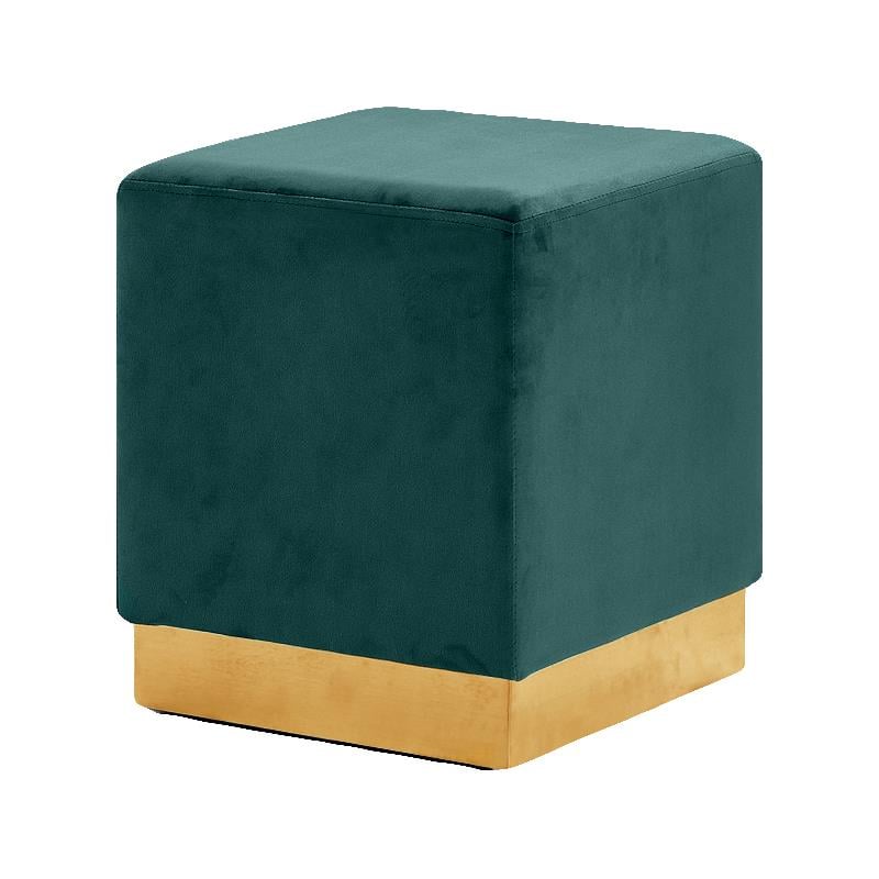 Meridian Furniture Jax Contemporary Velvet Ottoman/Stool in Green