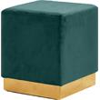 Meridian Furniture Jax Contemporary Velvet Ottoman/Stool in Green