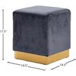 Meridian Furniture Jax Contemporary Velvet Ottoman/Stool in Gray