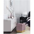 Meridian Furniture Jax Contemporary Velvet Ottoman/Stool in Pink