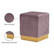 Meridian Furniture Jax Contemporary Velvet Ottoman/Stool in Pink