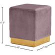 Meridian Furniture Jax Contemporary Velvet Ottoman/Stool in Pink