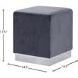 Meridian Furniture Jax Contemporary Velvet Ottoman/Stool in Gray