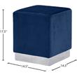 Meridian Furniture Jax Contemporary Velvet Ottoman/Stool in Navy