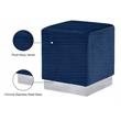 Meridian Furniture Jax Contemporary Velvet Ottoman/Stool in Navy
