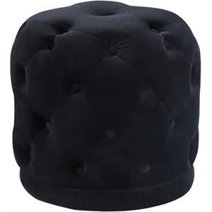 Meridian Furniture Harper Contemporary Velvet Ottoman/Stool in Black