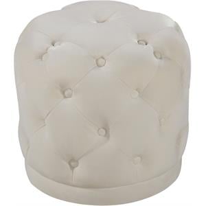 Meridian Furniture Harper Contemporary Velvet Ottoman/Stool in Cream