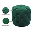 Meridian Furniture Harper Contemporary Velvet Ottoman/Stool in Green