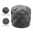 Meridian Furniture Harper Contemporary Velvet Ottoman/Stool in Gray