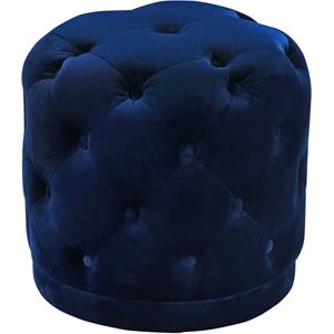 Meridian Furniture Harper Contemporary Velvet Ottoman/Stool in Navy