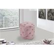 Meridian Furniture Harper Contemporary Velvet Ottoman/Stool in Pink