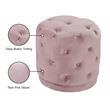 Meridian Furniture Harper Contemporary Velvet Ottoman/Stool in Pink