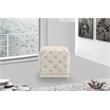 Meridian Furniture Stella Contemporary Velvet Ottoman/Stool in Cream