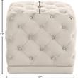 Meridian Furniture Stella Contemporary Velvet Ottoman/Stool in Cream