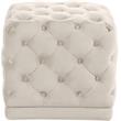 Meridian Furniture Stella Contemporary Velvet Ottoman/Stool in Cream