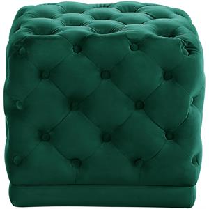 Meridian Furniture Stella Contemporary Velvet Ottoman/Stool in Green