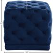 Meridian Furniture Stella Contemporary Velvet Ottoman/Stool in Navy