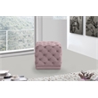 Meridian Furniture Stella Button Tufted Velvet Upholstered Ottoman/Stool in Pink