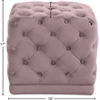 Meridian Furniture Stella Button Tufted Velvet Upholstered Ottoman/Stool in Pink