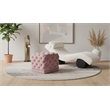 Meridian Furniture Stella Button Tufted Velvet Upholstered Ottoman/Stool in Pink