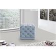 Meridian Furniture Stella Contemporary Velvet Ottoman/Stool in Sky Blue