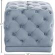 Meridian Furniture Stella Contemporary Velvet Ottoman/Stool in Sky Blue