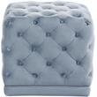 Meridian Furniture Stella Contemporary Velvet Ottoman/Stool in Sky Blue