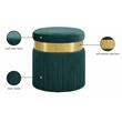 Meridian Furniture Yasmine Contemporary Velvet Ottoman/Stool in Green