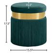 Meridian Furniture Yasmine Contemporary Velvet Ottoman/Stool in Green