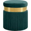 Meridian Furniture Yasmine Contemporary Velvet Ottoman/Stool in Green