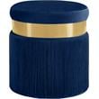 Meridian Furniture Yasmine Contemporary Velvet Ottoman/Stool in Navy