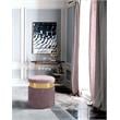 Meridian Furniture Yasmine Contemporary Velvet Ottoman/Stool in Pink