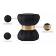 Meridian Furniture Vino Contemporary Velvet Ottoman/Stool in Black