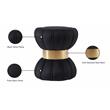 Meridian Furniture Vino Contemporary Velvet Ottoman/Stool in Black