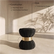 Meridian Furniture Vino Contemporary Velvet Ottoman/Stool in Black