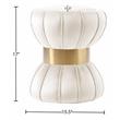 Meridian Furniture Vino Contemporary Velvet Ottoman/Stool in Cream