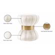 Meridian Furniture Vino Contemporary Velvet Ottoman/Stool in Cream