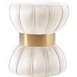 Meridian Furniture Vino Contemporary Velvet Ottoman/Stool in Cream