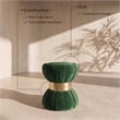 Meridian Furniture Vino Contemporary Velvet Ottoman/Stool in Green