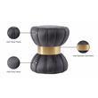 Meridian Furniture Vino Contemporary Velvet Ottoman/Stool in Gray